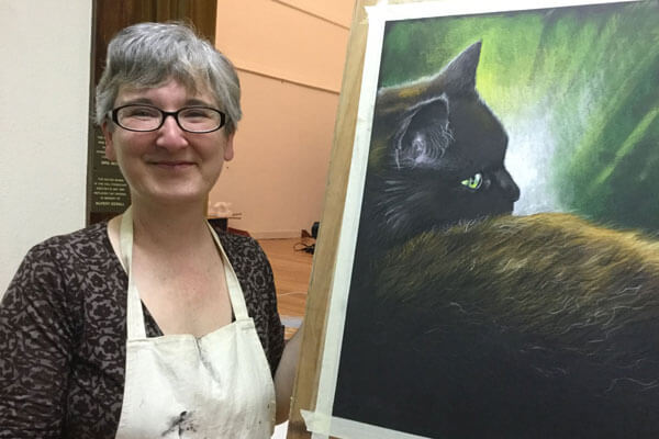 Cat in pastel demonstration
